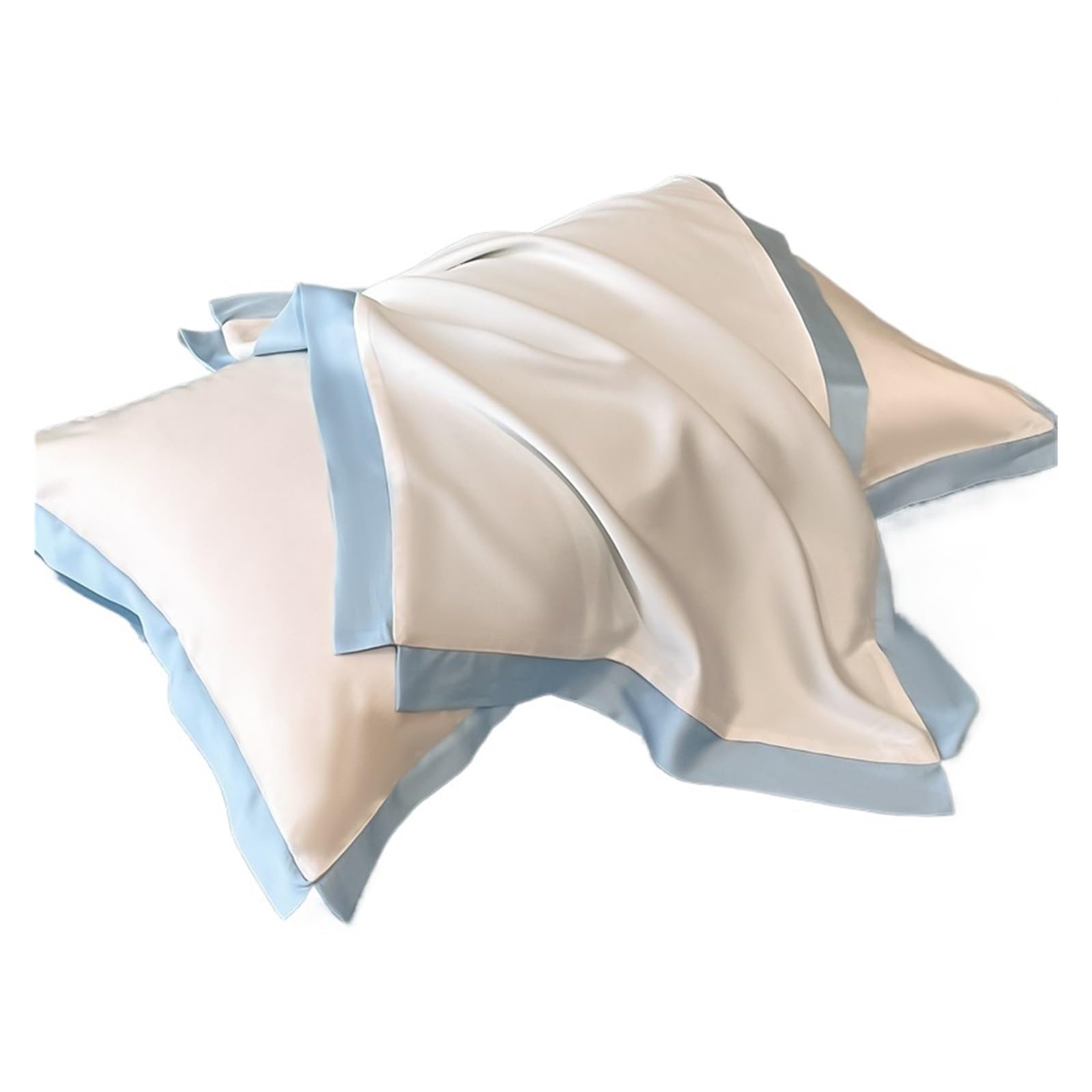 Silk Pillowcase 2 Pack Satin Pillowcase Set Silky Smooth Envelope Closure Hair Breakage(Skyblue)
