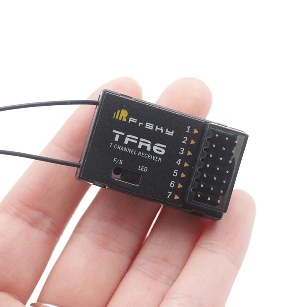 SPARKHOBBY FrSky TFR6A TFR6-A 2,4GHz 7 Channale Receptor FASST Compatible con Futaba T14SG T8FG Módulo para Control Remoto FPV Drones (TFR6)