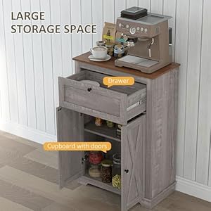 HOMCOM Farmhouse Barn Door Accent Cabinet, Kitchen Sideboard Storage Cabinet with Double Doors, Drawer, and Adjustable Shelf for Bedroom, Living Room, Gray HOMCOM Farmhouse Barn Door Accent Cabinet Kitchen Sideboard Storage Cabinet with Double Doors Drawer and Adjustable Shelf for Bedroom Living Room Gray