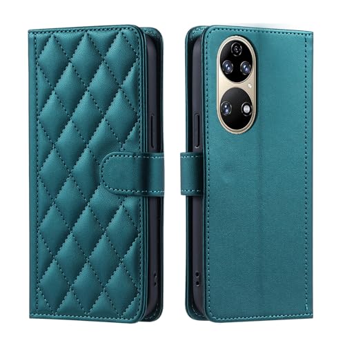 Étui Huawei P50 Pro en cuir PU chic et antichoc avec porte-carte élégant