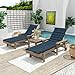 Only choice Chaise Lounge Cushions Replacement Waterproof Outdoor Lounge Chair Cushion with Ties for Garden Lawn Pool Patio Furniture 73”L × 24”W (Navy Blue)