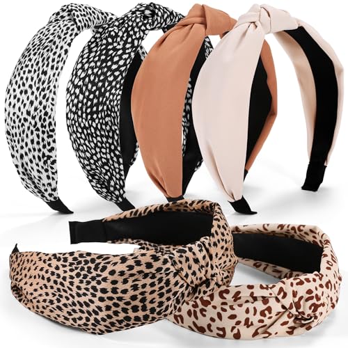 DiyJibb Stirnbänder für Damen und Mädchen – 6 Stück stilvolle Top geknotete – geknotetes Stirnband für Frauen – breites Haarband Haarschmuck