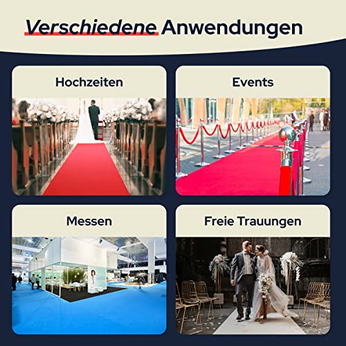 Primaflor Event-Teppich Podium | 100 x 300 cm | Zinn | Messeteppich b1 Meterware | 2 mm | schwer entflammbar CFL-S1 | rutschsicher | Messe-Bodenbelag für Hochzeit, Event & Ausstellung