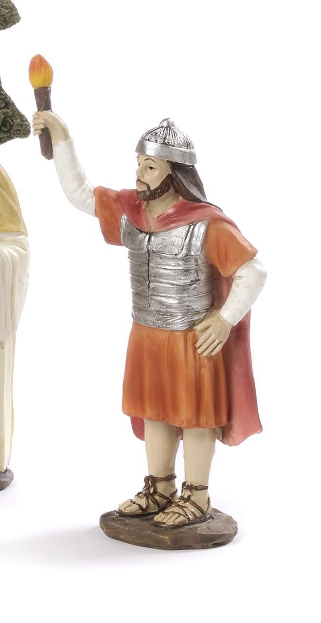 PABEN Set Bacio Di Giuda 17.8 cm, personaggi circa 12,5 cm; composto da 5 Pezzi Presepe Pasquale in Resina Articoli Religiosi