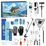 Gevrkjenp フィッシングタックルカウントダウンカレンダー - 24日間のクリスマスカウントダウン用フィッシングタックル男性向け | 魚を掴むためのリップグリッパーとフックタイヤー青少年や大人に最適 | 父親 彼氏 夫 男性へのギフトに