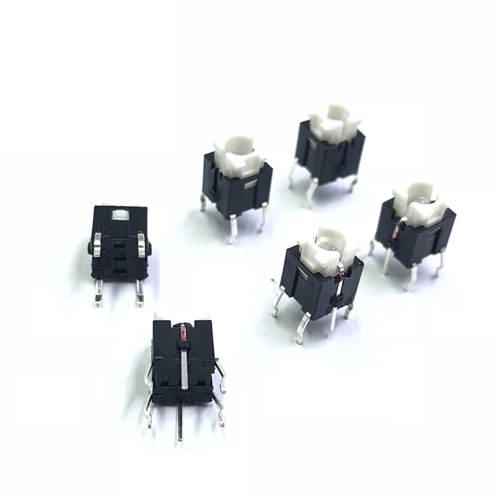Micro bouton-poussoir tactile 6x6x8.4mm traversant avec échantillon LED rouge
