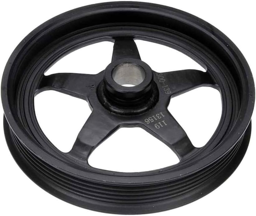 KarParts360 For Buick Rendezvous 2006 2007 Power Steering Pump Pulley | Steel | Serpentine Belt Type | Black Color | Press-Fit Mount Type | 5 Groove | Replacement For 12593693
