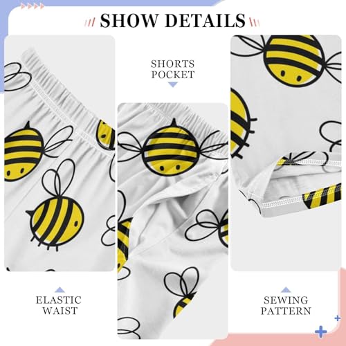 ZZXXB Cute Bee Boys Long Pants Soft Trousers Elastic Waist Kids Lounge Bottoms with Pockets S-XL4