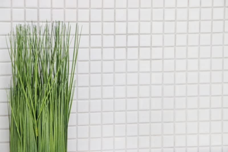 Mosaico de cerámica azulejos blanco brillante cocina pared ducha piscina MOS18-0102