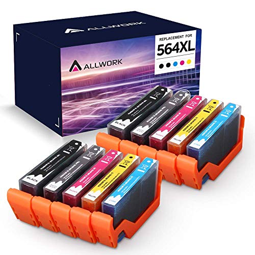 ALLWORK Compatible 564 XL Ink Cartridge Replacement for HP 564XL Combo Pack for HP Photosmart 7520 7510 7525 6515 6510 5520 5510 5514 4620 3520 D7560 B8550 B209a C410 C6380 10 Pack (2K/2PBK/2C/2M/2Y)