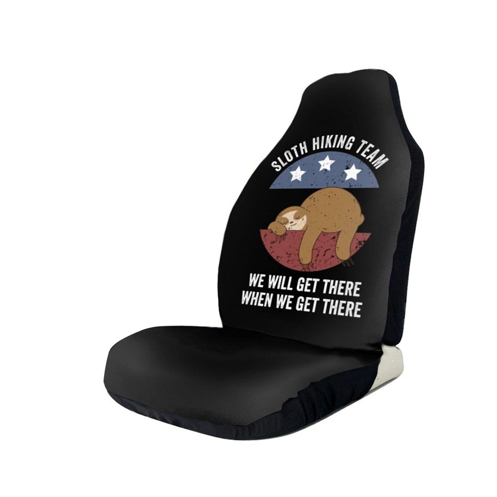 mengmeng 2 PCS Sloth Hiking Team We Will Get There Car Seat Cover Front Seats Bucket Seat Protector Car Seat Cushions For Car,Suv,Truck Or Van