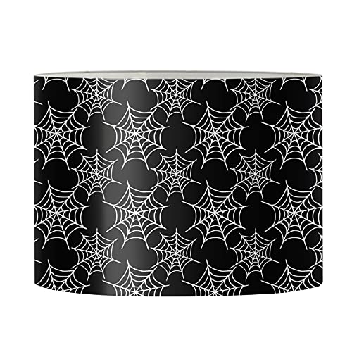 Freewander Halloween Spider Web Barrel Black Medium Lampshade Attachment for Lamps with a Harp Simple Assembly Required House Halloween Decor