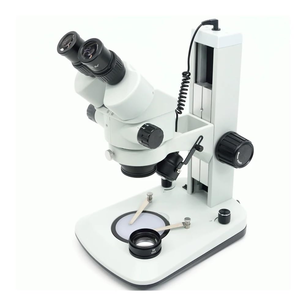 Kit De Accesorios para Microscopio, Soporte De Riel 7X-45X, Microscopio Binocular con Zoom Estéreo Y Luces Led Duales, Lentes Barlow 2.0X Y 0.5X, Portaobjetos.,7X-90X