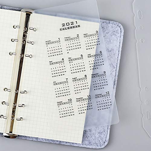 EastVita 2021 Kalender Divider A5 A6 Losse Blad Notebook Planner Index Blad Binder Planner Inner Clip a5 - Image 4