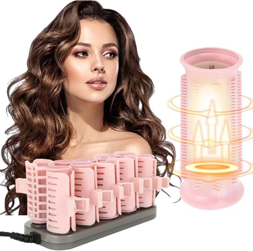 Heated Rollers for Short Hair, 10pcs Hot Roller Heated Rollers for Medium Length and Long Hair, Electric Curlers with Clips for Hairdresser Salon/Barber or Home Use DIY Styling Tools