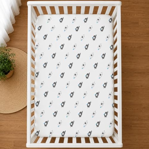 Image of Fitted Cot Crib Sheet | Bed Sheets for Newborn Baby Crib Mattress | Deep Pocket All Round Elastic Fitted Crib Sheet for Baby| Size 132 cm x 71 cm | Crib Sheets - 28 inchx52 inch | Design 10