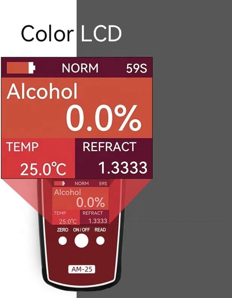 Medidor de alcohol, hidrómetro portátil para pruebas de concentración y pureza, preciso al 0,2%, prueba rápida de 3 segundos, prueba hasta 10 veces seguidas