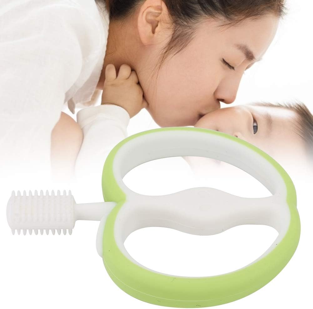 リングハンドル歯クリーナー オーラルケアベビー歯ブラシ シリコン歯ブラシ 赤ちゃん用幼児 Green Faz Co