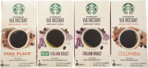 Starbucks Via Instant Coffee Bundle- 48 Packets of Assorted Flavors