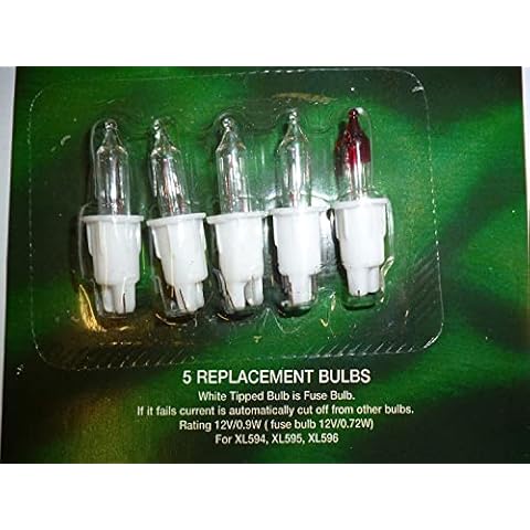 4 Clear Push In Spare Bulbs 12v 0.9w & 1 Fuse Bulb White Bases (SB262) Cover