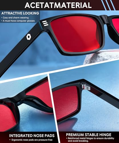ANYLUV Red-Lens Blue Light Glasses for Sleep (Medium) — view 3