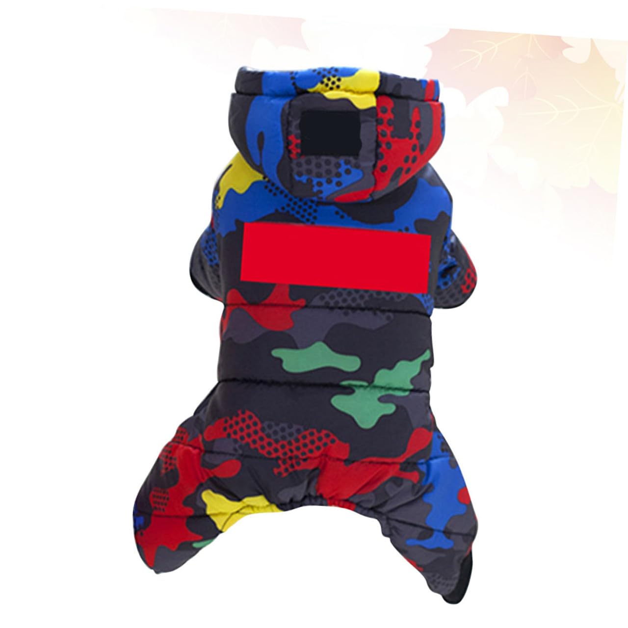 PRETYZOOM 2pezzi Cappotto Invernale Spesso per Cani Camouflage con Design Bottoni Abbigliamento per Animali Domestici per Bulldog Francese e Altri Cani Taglia Rosso