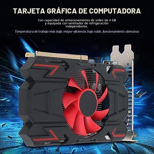 Tarjeta Gráfica para Juegos, HD7670 4GB DDR5 128bit 650MHz 1800MH HDMI DVI VGA PCI Express 2.0 Ranura 16X, Tarjeta Gráfica para Computadora con un Ventilador (HD7670 4GB DDR5)