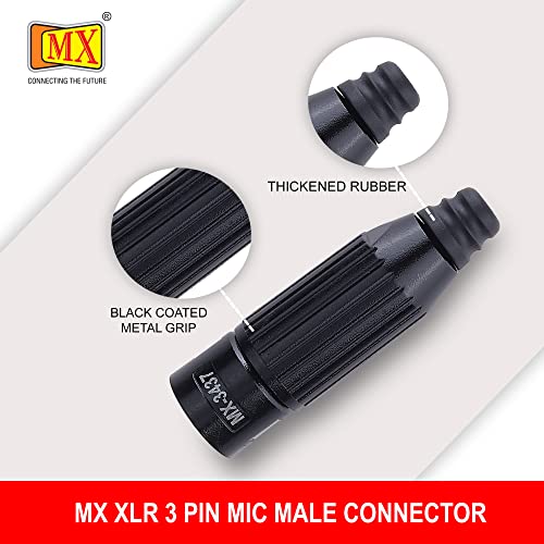 Image of MX 3 Pin XLR Microphone pin Pure Copper Nickel Plated for High Conductivity microphone (3-pin microphone male XLR, Pack of 10, Male Connector)