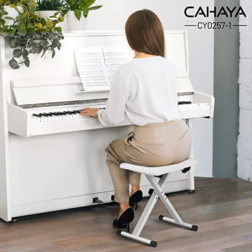 CAHAYA Banc de Piano Tabouret de Piano Pliable réglable en Hauteur, siège de Piano en Forme de X, Banc de Piano Stable Tabouret de Piano rembourré, Blanc CY0257-1 - Les Beatles, Paul McCartney, John Lennon, RIngo Starr, George Harrison CAHAYA Banc de Piano Tabouret de Piano Pliable réglable en Hauteur, siège de Piano en Forme de X, Banc de Piano Stable Tabouret de Piano rembourré, Blanc CY0257-1 – Image 8
