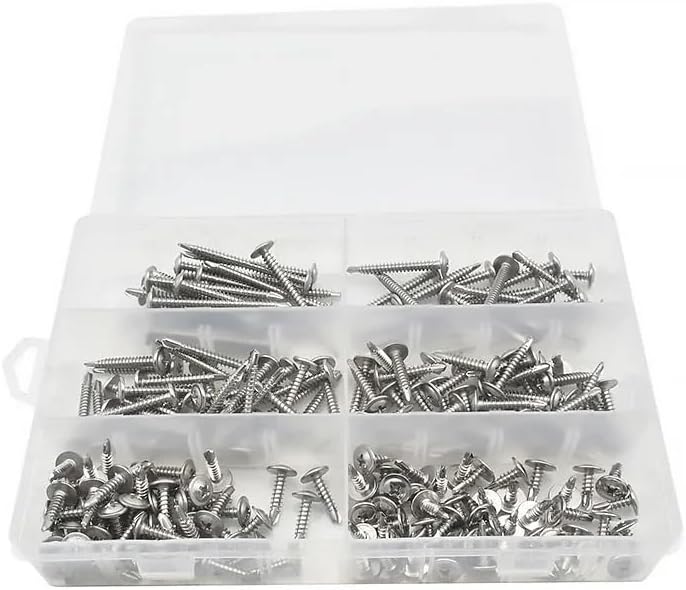 Versatile Boxed Screws Carbon Steel Screw Assortment Metal Project Fasteners Comes In An Easy-to-access Storage Container Ideal For DIY And Construction Furniture Assembly And Home Improvement(1 BOX)