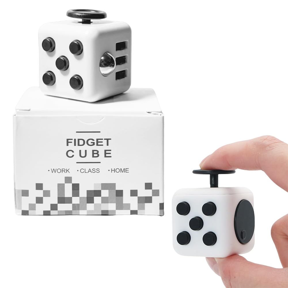 Fidget Cube Stress Relief Toys, 6 Sided Fidget Toys for Adults and Kids, Fidget Cube Toy for Stress Relief & Focus, Fidget Toys Adults Pass Time Cool Fidget Block