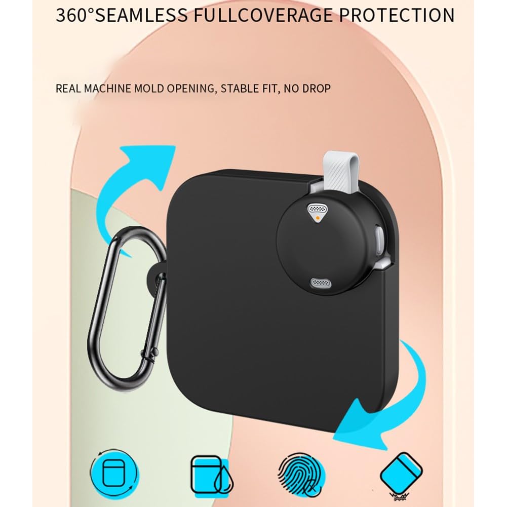 Kalokairi Stoßfeste Silikonhülle für Soundcore Work AI Voice Recorder, sturzsichere Schutzhülle mit tragbarem Design, kompatibel mit Schwarz/Weiß-Optionen, Schwarz
