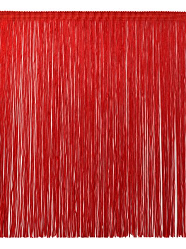 DÉCOPRO 12" (30.5cm) Long Solid Chainette Bullion Fringe Trim (Style# CF12) Cherry Red #E6 (Bright Red) 5 Yard Value Pack (15 ft/4.5m)