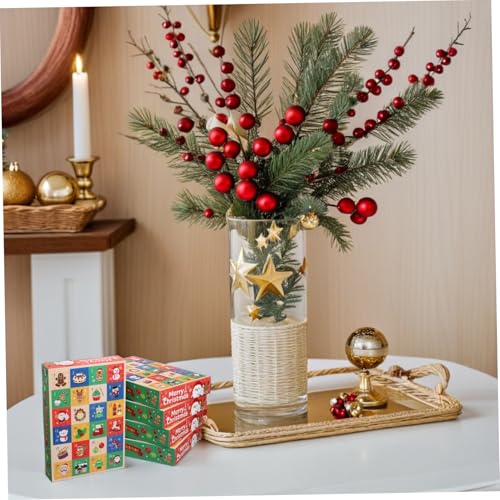 STOBAZA 5pcs Christmas Calendar Box Advent Calendar Boxes Xmas Treat Boxes DIY Present Boxes Empty Advent Calendars to Fill Christmas Party Favor Bags Advent Countdown Boxes Paper