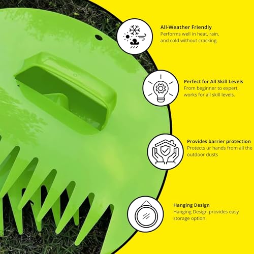 Image of Kraft Seeds Garden Tool Hand Leaf and Grass Collector Lawn Claw Leaf Scoop, Lightweight Plastic Rake for Garden Cleaning, Lawn Care, Yard Work & Outdoor Use