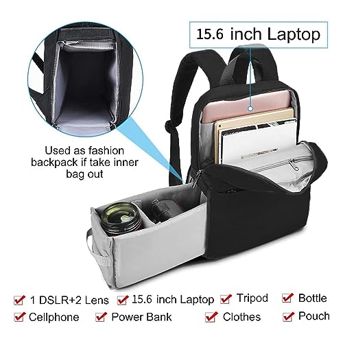 Mochila CADeN para cámara con compartimento para laptop 15.6" miniatura 2