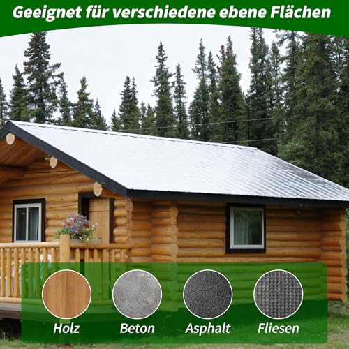 Wpokke Selbstklebend Wasserdicht Alu Dachbahn, 10 x 1m Bitumenbahn Dachfolie Aluminium selbstklebend 10 ㎡ Metalldach Alukaschiert Bitumen Mit Alubeschichtung für Dach Flachdach Garage Carport