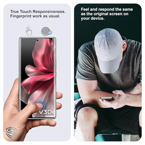 Image of TPU hydrogel Edge to Edge Screen Protector Guard For Vivo V30e (6.78 Inch) With Installation Kit | Fingerprint Compatible | Edge to Edge Coverage