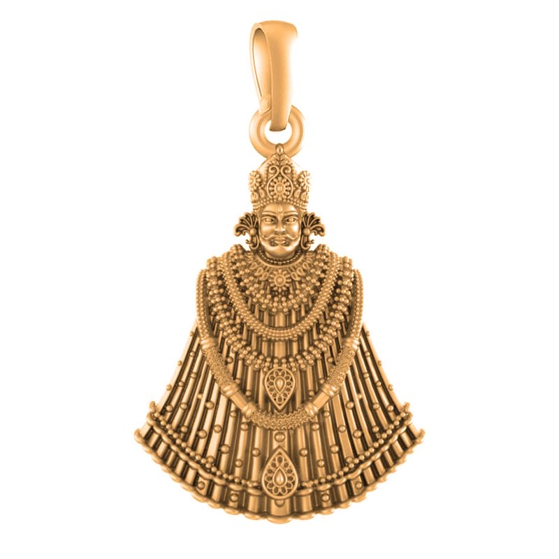 Pendentif argent plaqué or 22 carats Baba Khatu Shyam d'exception