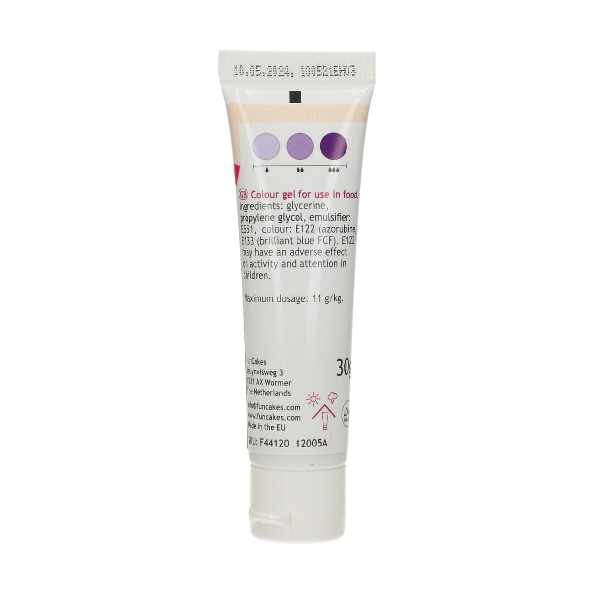 FunCakes Colorante Alimenticio Gel Morado 30 g - Concentrado para Masa