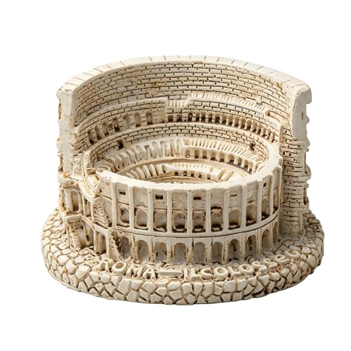 Colosseum Model, Mini Statue, Ancient Roman Architecture Resin for Home Office Desktop Ornaments (Beige)