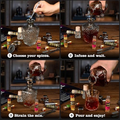 DIY Alcohol Infusion Kit, for Men – 16 Natural Spices for Whiskey, Rum, Vodka & Cocktails, Unique Gift for Birthday/Husband/Dad/Retirement - Image 6