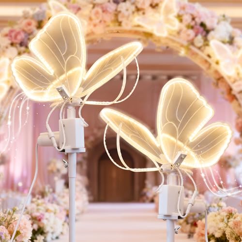 YM sky Wedding Moving Butterfly Floor Lamp: LED Electric Wings