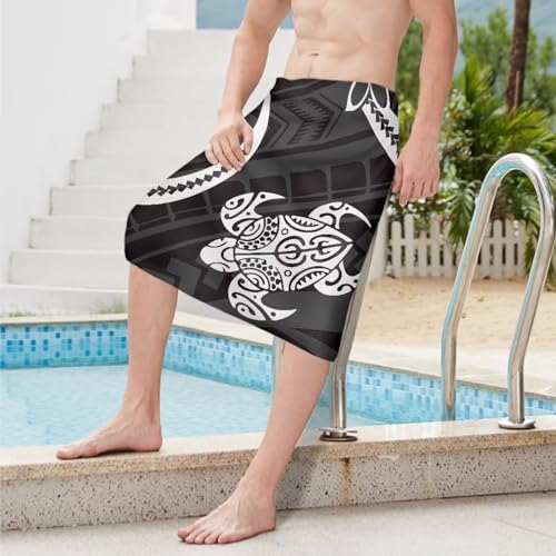 Mens Traditional Sarong Pareo Lavalava Polynesian Samoan Totem Lavalava Wrap Skirts Casual Summer Beachwear4