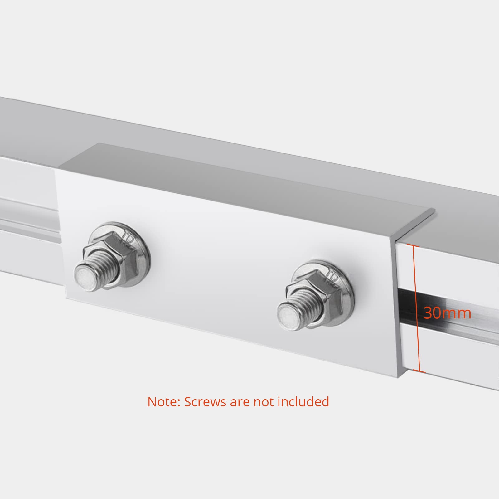 GETLITOOL Set Rails 20CM en Klemmen voor 4 Zonnepaneel met Hoogte 30-35mm, Inclusief 10st Rails 200x25mm 4st Eindklemmen 6st Middenklemmen en Schroeven Ringen Blok voor Fotovoltaïsche Module DIY