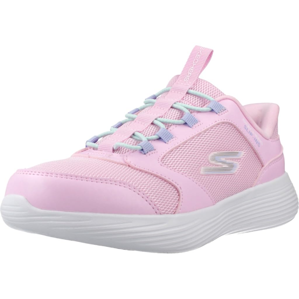 Skechers Girl's Go Run 400 V2 Tetra Speed Slip-in Trainers, Light Pink Synthetic/Textile, 9.5 UK Child