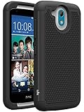 HTC Desire 526 Case, LK [Shock Absorption] Drop Protection Hybrid Dual Layer Armor Defender Protective Case Cover for HTC Desire 526 (Black)