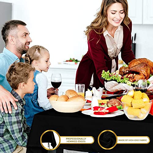 Classic Black Tablecloth 90X156 - Black Table Clothes For 8 Foot Rectangle Tables, Stain And Wrinkle Resistant Washable Fabric [2 Pack] #TOP6