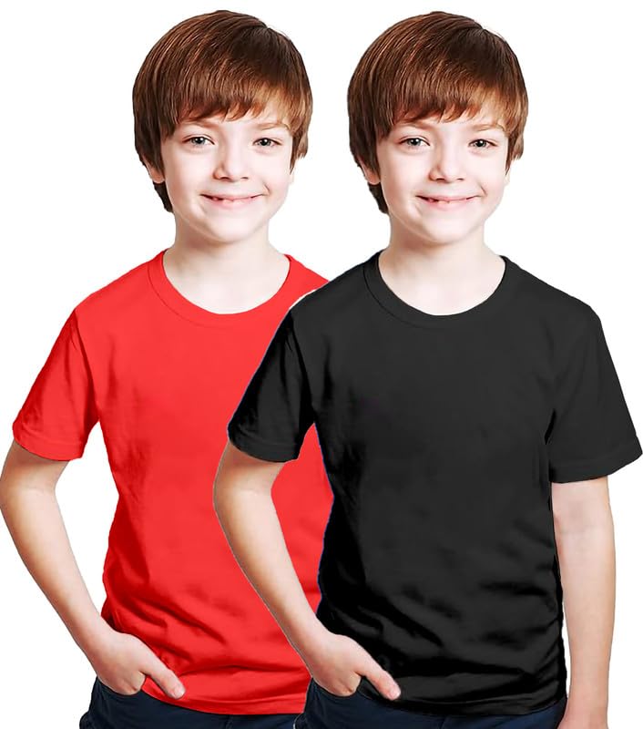 Image of XENOVAURBAN Kids Unisex Combo Round Neck Cotton T-Shirt - P