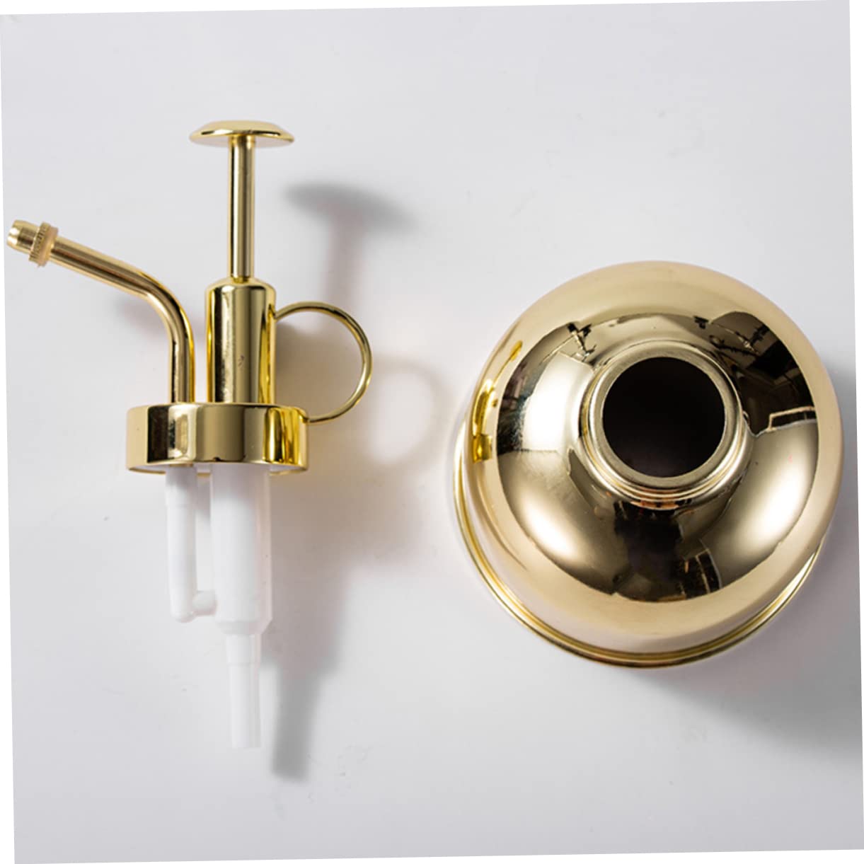 Regadera Vintage de 300ml con Bomba, Acero Inoxidable Dorado | Riego Preciso para Flores y Suculentas, Boquilla Pequeña, Uso en Cocina y Jardinería, 1 Pieza